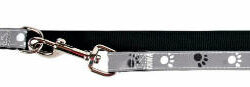 Trixie Trixie Silver Reflect  állítható póráz - fényvisszaverős - fekete/ezüst (XS-S) 2m/15mm