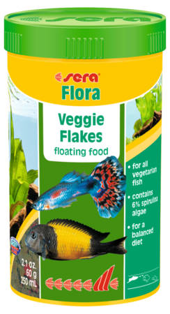 Sera Sera Flora (növényi) - lemezes táplálék növényevő díszhalak számára (250ml)
