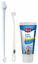 Trixie Trixie Dental Hygiene Set - fogkefe és fogkrém szett macskák részére