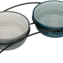 Trixie Trixie Ceramic Bowl Set - kerámia tál szett (petrol zöld/szürke) kutyák részére (2x0