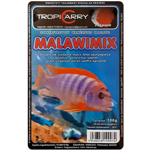 Fagyasztott TropiCarry Malawimix - díszhalak részére (100g/30 adag)