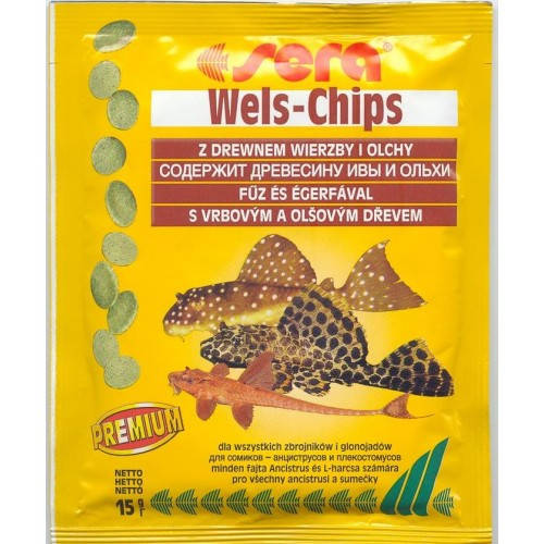 Sera Sera Wels-Chips Nature - táplálék (süllyedő) díszhalak számára (15g)