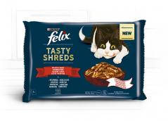 Mars-Nestlé Felix Tasty Shreds (házias válogatás - szószban) alutasakos - macskák részére (4x80g)