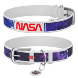 WAU DOG WAUDOG collar NASA21 - bőr nyakörv (QR kódos
