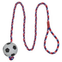 Trixie - Trixie Soccer Ball on a Rope - natúr gumi játék (foci labda kötéllel) kutyák részére (Ø6/100cm)