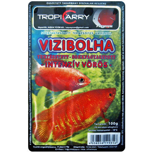 - Fagyasztott TropiCarry Vizibolha (intenzív vörös) - díszhalak részére (100g/30 adag)