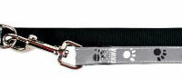 Trixie - Trixie Silver Reflect  állítható póráz - fényvisszaverős - fekete/ezüst (XS-S) 2m/15mm