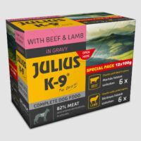 JULIUS-K9 PETFOOD - JULIUS K-9 Beef & Lamb válogatás szószban kutyáknak  (12x100g)