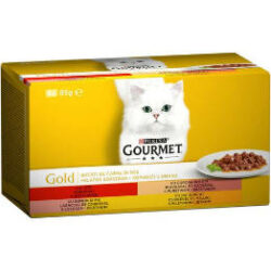 Mars-Nestlé - Gourmet Gold Duó Multipack (falatok szószban) nedvestáp - macskák részére (4x85g)