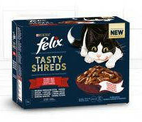 Mars-Nestlé - Felix Tasty Shreds (házias válogatás - szószban) alutasakos - macskák részére (12x80g)