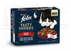 Mars-Nestlé - Felix Tasty Shreds (házias válogatás - szószban) alutasakos - macskák részére (12x80g)