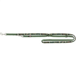 Trixie - Trixie Premium Adjustable Lead with Neoprene Padding - álítható póráz (terepmintás/sötétzöld) L-XL (2m/25mm)