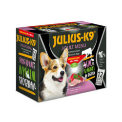 JULIUS-K9 PETFOOD - JULIUS K-9 Veal&Rabbit válogatás szószban kutyáknak  (12x100g)