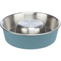 Trixie - Trixie Slow Feeding Stainless Steel Bowl - evéslassító tál (műanyag borítással) kutyák részére 1l/Ø21cm