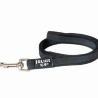 JULIUS-K9 - JK9 Color&Gray Gumis póráz fekete-szürke 14mm/1m fogóval