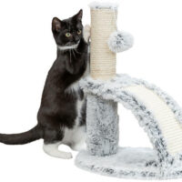 TRIXIE - Trixie Junior Winnie Scratching Post with brush - kaparófa (fekete/fehér) macskák részére (43cm)
