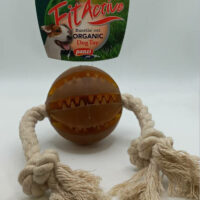 FitActive - Fitactive natúr gumijáték Dental Ball kötélen - játék kutyák részére