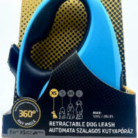 JULIUS-K9 - JK9 Retractable Dog Leash -  automata szalagos póráz (türkiz-fekete) kutyák részére (XS) 3 méter