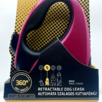 JULIUS-K9 - JK9 Retractable Dog Leash -  automata szalagos póráz (piros-fekete) kutyák részére (S) 5 méter