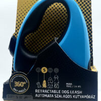 JULIUS-K9 - JK9 Retractable Dog Leash -  automata szalagos póráz (türkiz-fekete) kutyák részére (S) 5 méter