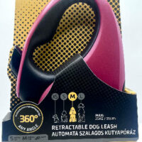 JULIUS-K9 - JK9 Retractable Dog Leash -  automata szalagos póráz (piros-fekete) kutyák részére (M) 5 méter