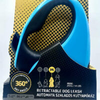 JULIUS-K9 - JK9 Retractable Dog Leash -  automata szalagos póráz (türkiz-fekete) kutyák részére (M) 5 méter